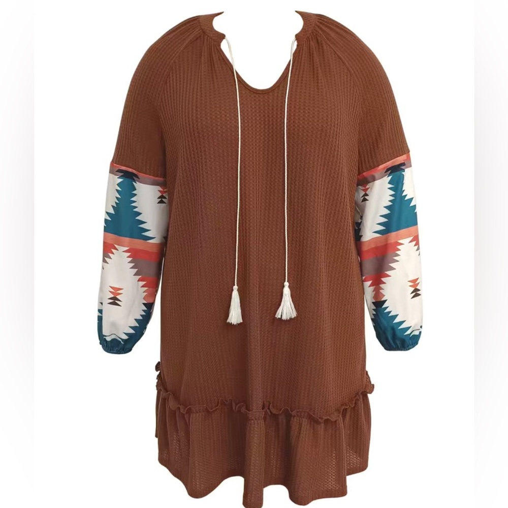 🌷Lantern Aztec Waffle Dress🌷